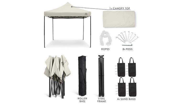 All Seasons Gazebos 3x3m Pop up Garden Gazebo - Cream