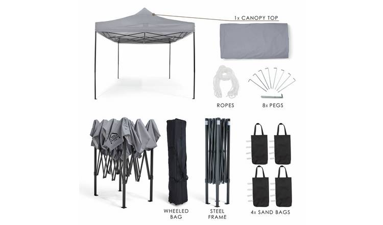 All Seasons Gazebos 3x4.5m Pop up Garden Gazebo - Grey