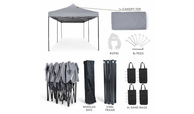 All Seasons Gazebos 3x6m Pop up Garden Gazebo - Grey