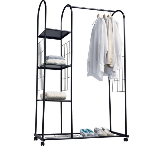 Buy HOME Clothes Rail with Shelves - Silver at Argos.co.uk - Your ...