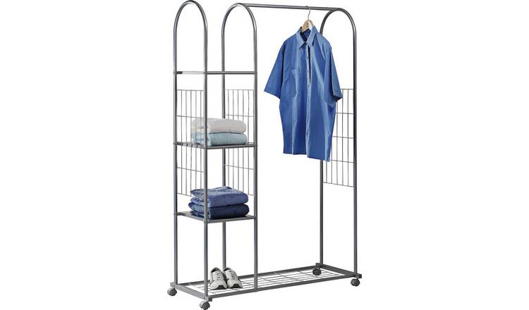 Buy Argos Home Clothes Rail with Shelves - Silver | Hanging rails and