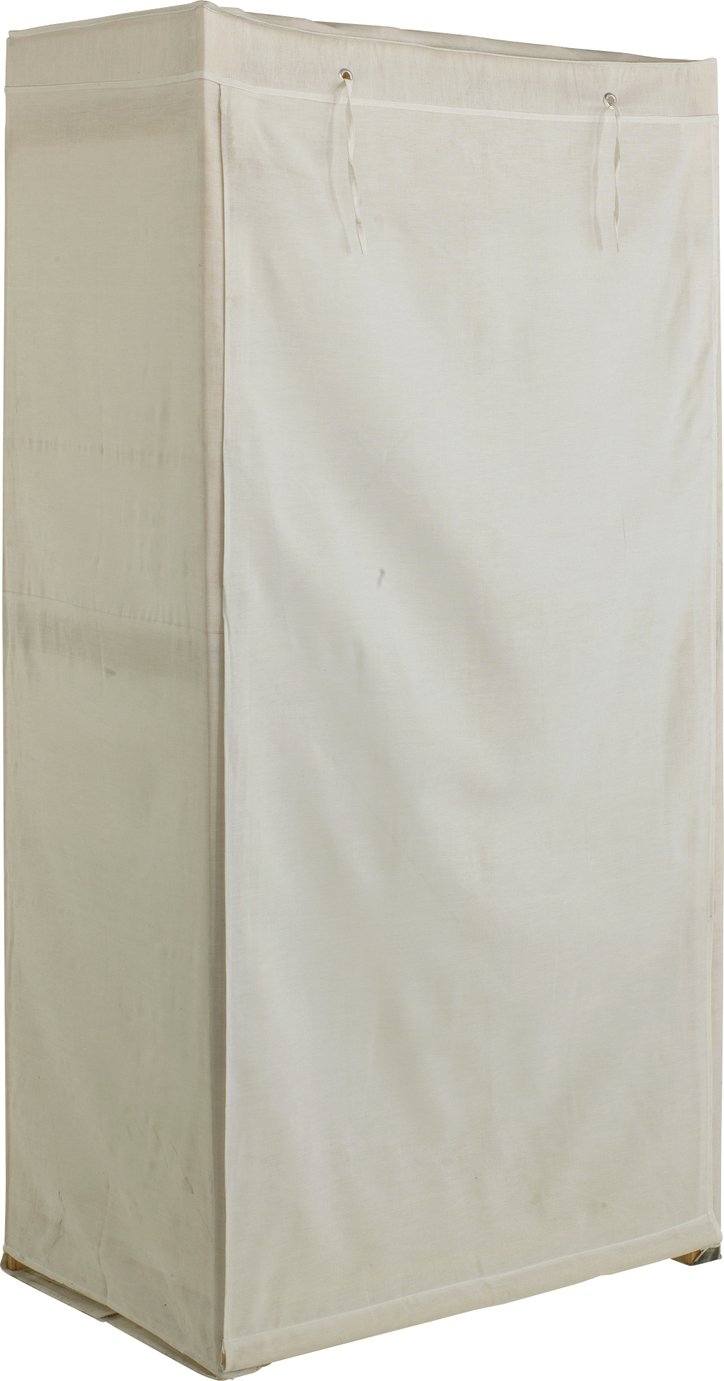 Argos Home Polycotton And Wood Single Wardrobe Cream 8751014