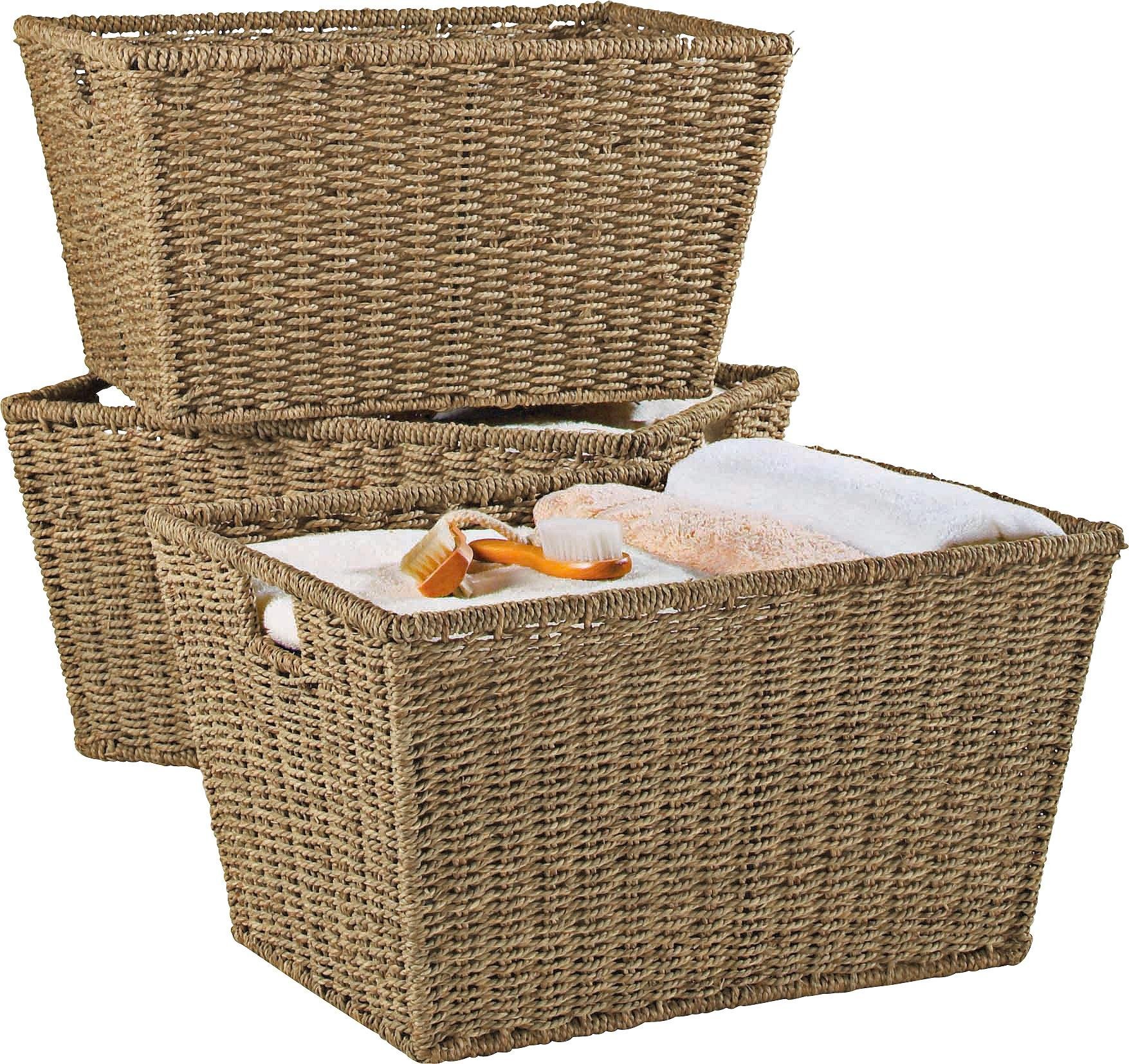 Argos Home Set of 3 Large Seagrass Storage Baskets - Natural