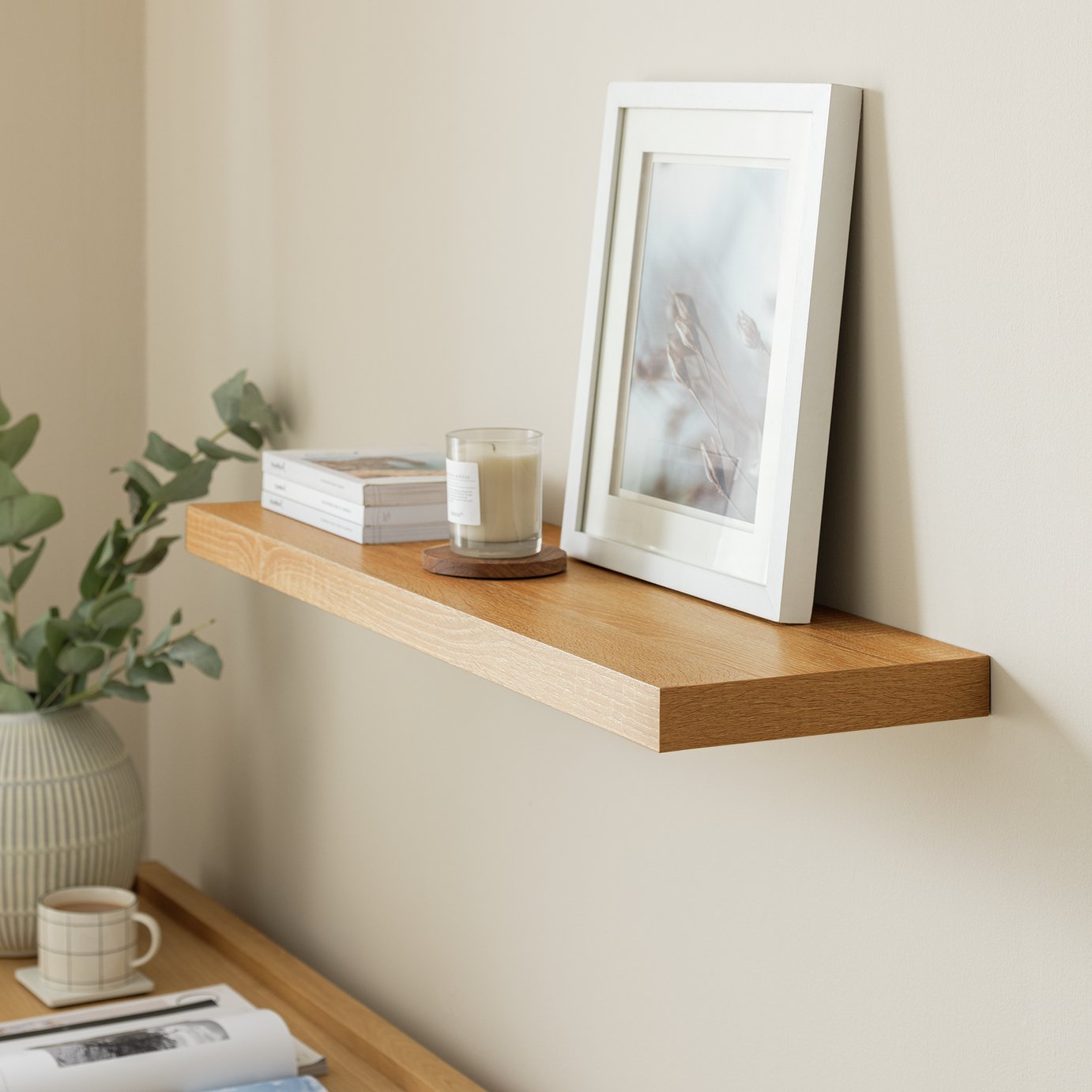 Habitat Jak 80cm Floating Shelf - Oak Effect