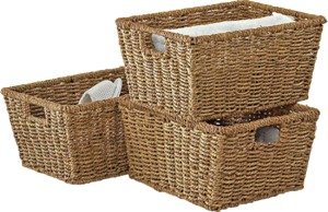 Argos Home Set of 3 Seagrass Storage Baskets - Natural