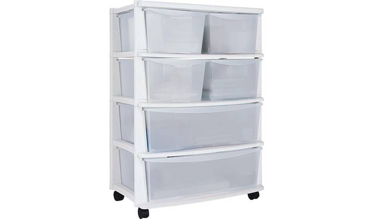 Buy Argos Home 6 Drawer White Plastic Wide Tower Storage Unit | Plastic