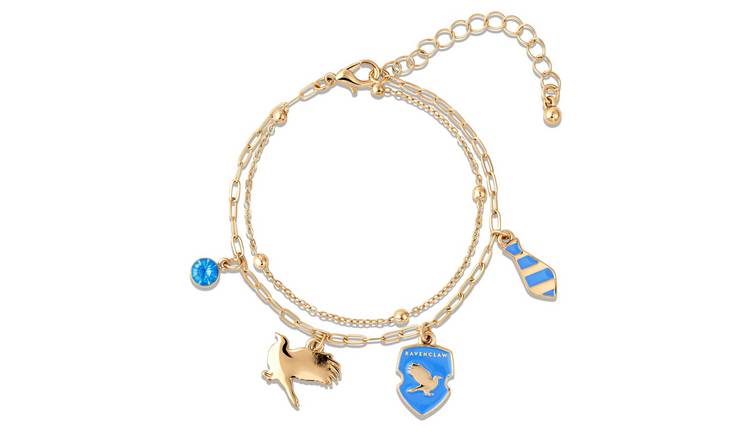 Harry Potter Gold Tone Ravenclaw Charms Layered Bracelet