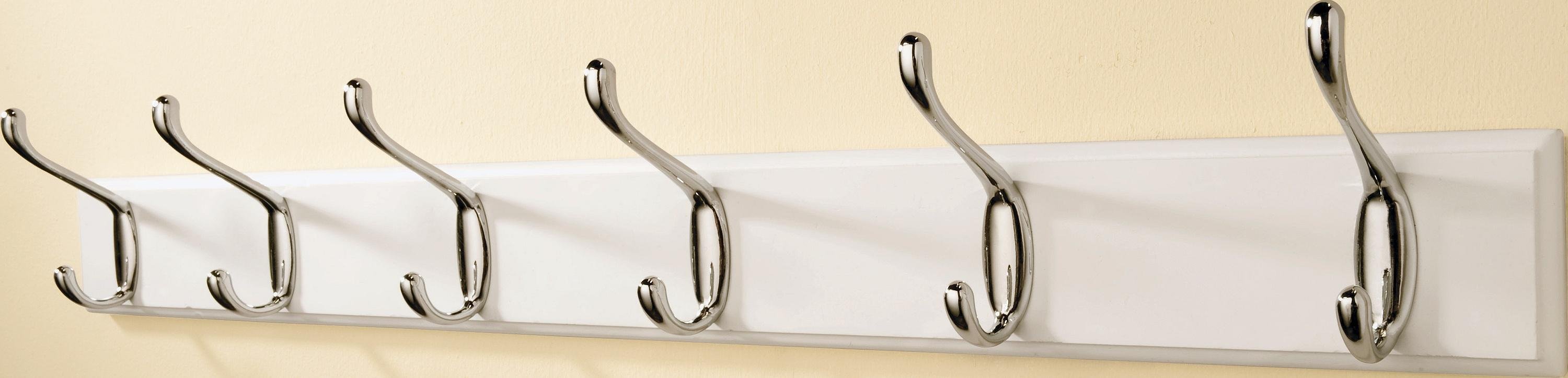 Argos Home 6 Double Chrome Coat Hooks - White