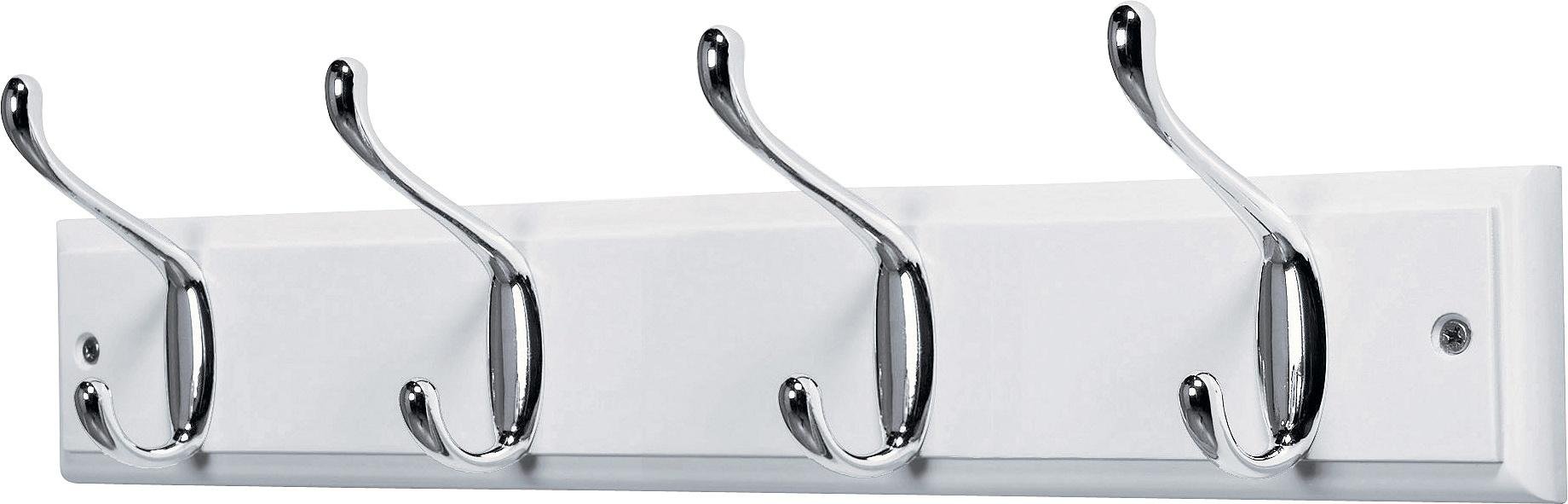 Argos Home 4 Double Coat Hooks - Chrome