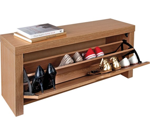 Buy HOME Cuban Shoe Storage Cabinet - Oak Effect at Argos.co.uk - Your ...