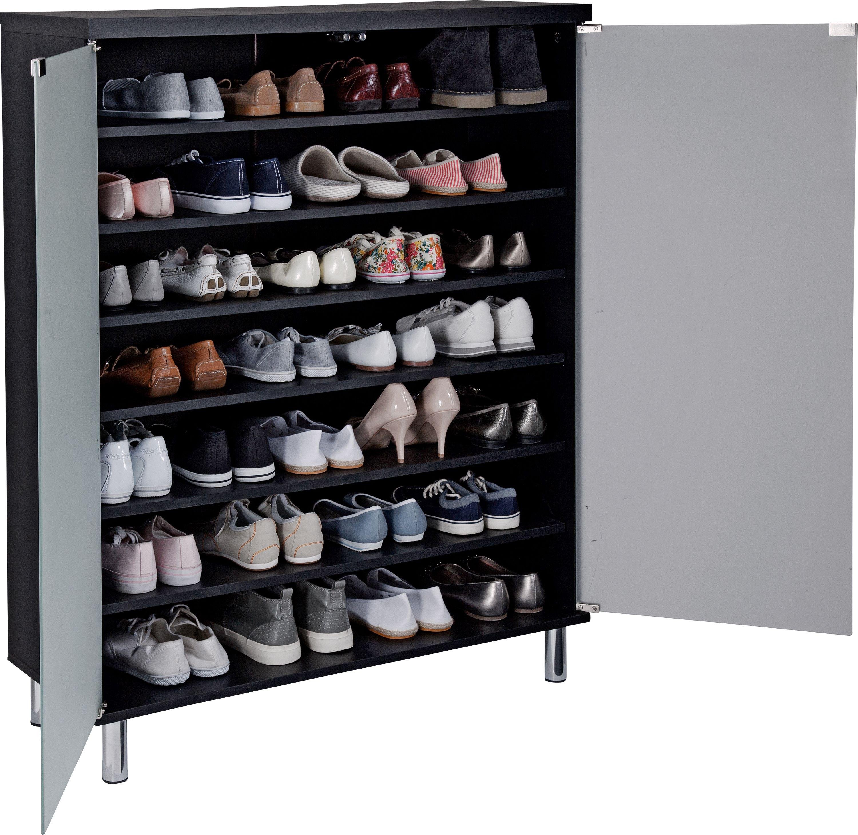 Argos Home Milan Frosted Glass Door Shoe Cabinet - Black