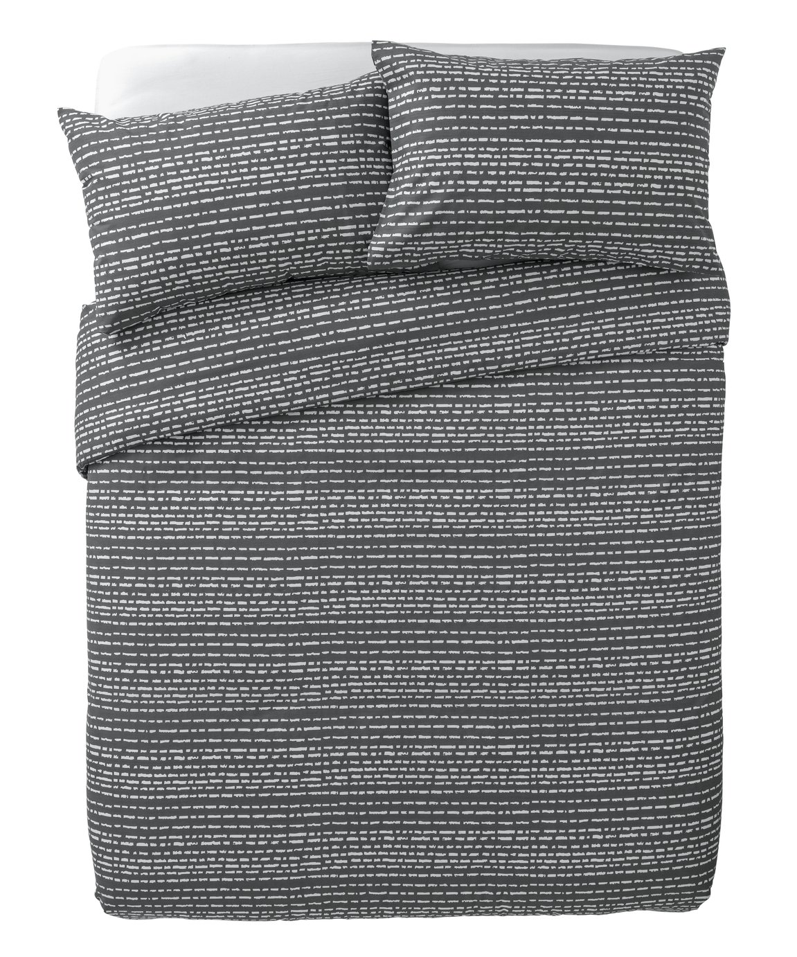 Argos Home Grey Dash Print Bedding Set - Double