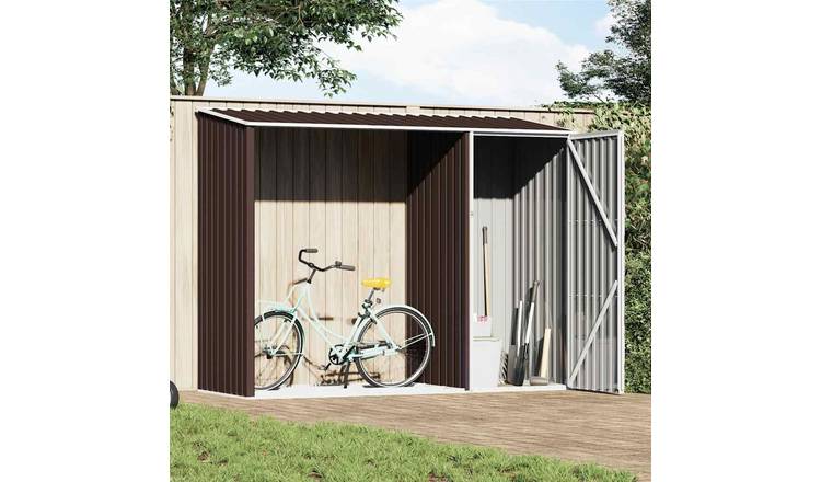 Walplus Galvanised Steel Garden Firewood Shed - Brown - 159 cm