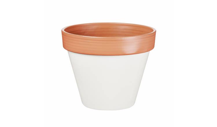 Premier Decorations 19.5cm Polypropylene White Plant Pot