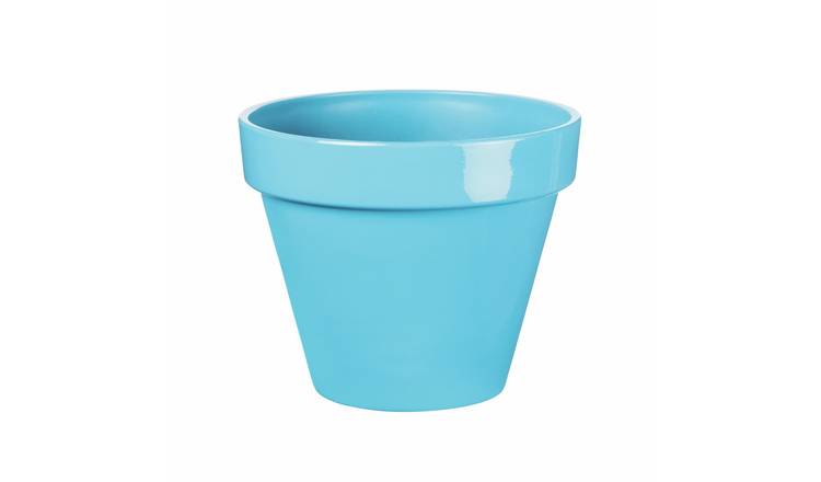 Premier Decorations 19.5cm Polypropylene Blue Plant Pot