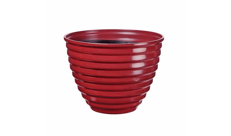 Premier Decorations 30cm Polypropylene Burgundy Plant Pot