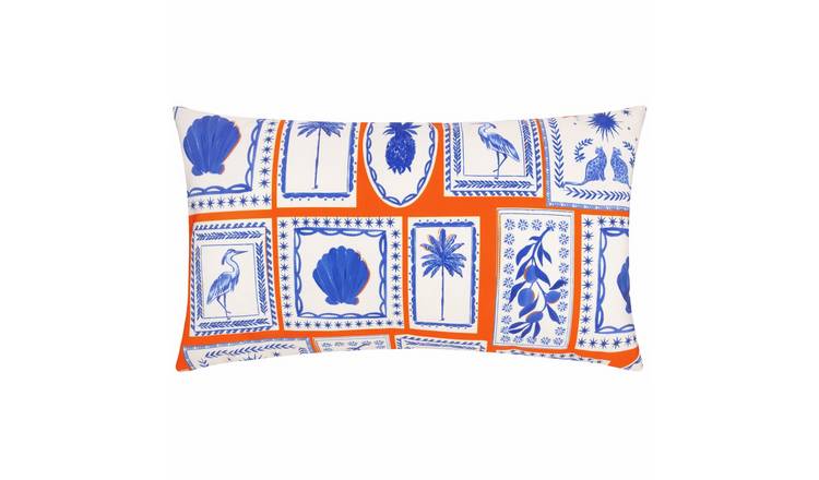 Furn Frieze Coral Blue Outdoor Cushion