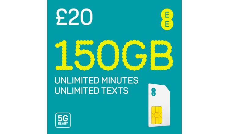 EE Pay As You Go 150GB SIM Card