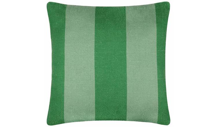 Furn Stripe Woven Green Outdoor Cushion