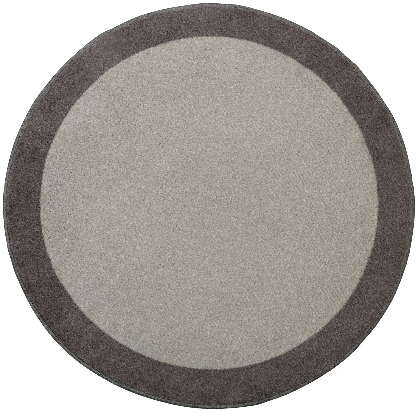 Habitat Border Circle Cut Pile Rug - 100x100cm - Grey