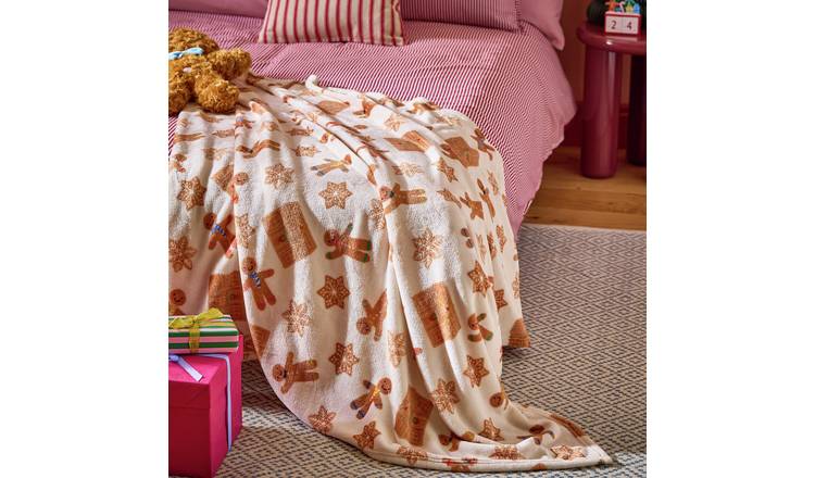 Argos Home Gingerbread Fleece Throw - Cream - 150x125cm