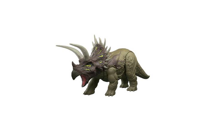 Jurassic World Wild Roar Triceratops Dinosaur Action Figure, Sounds & Attack