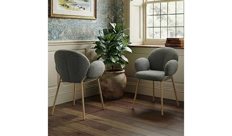 Dorel Iwama Pair Of Metal Dining Chairs - Grey