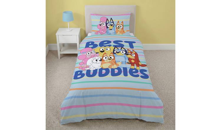 Bluey Kids Cotton Best Buddies Light Blue Bedding Set - Toddler