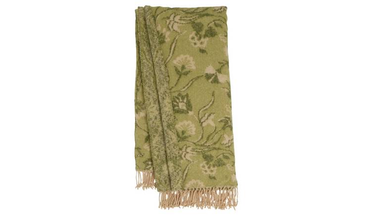 Argos Home Faux Mohair Throw - Green - 150x125cm