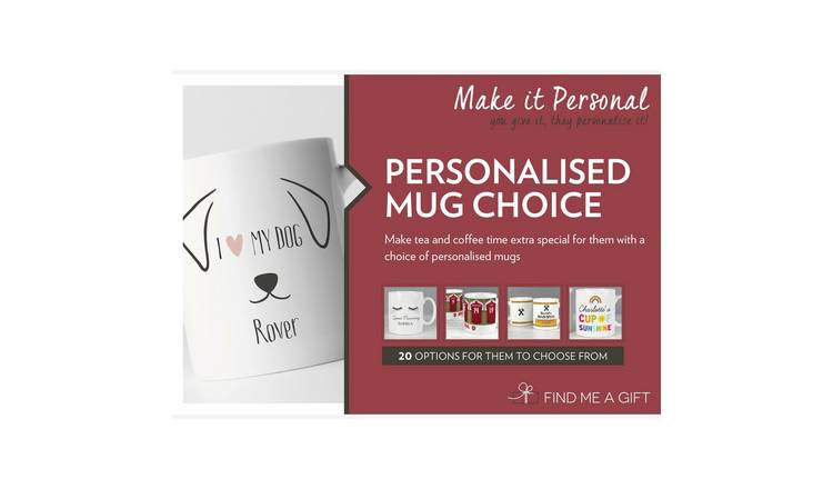 Personalised Mug Choice For One Gift Experience