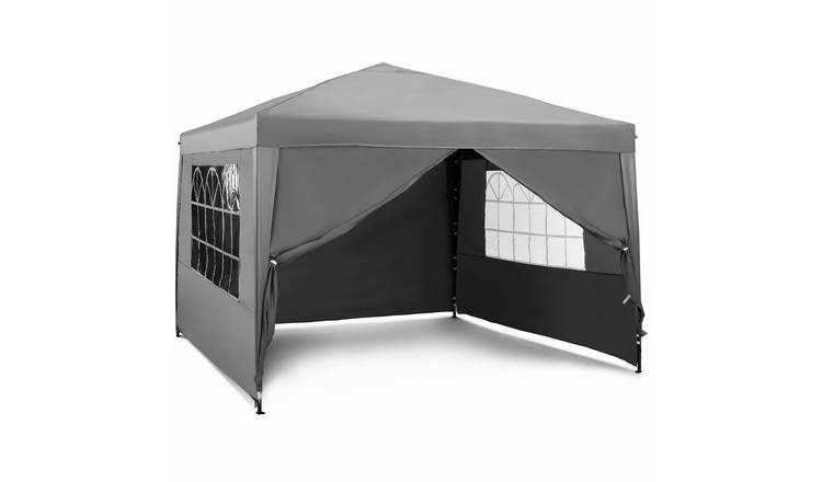 VonHaus 3m x 3m Pop-up Garden Gazebo Set with 4 Side Panels - Grey