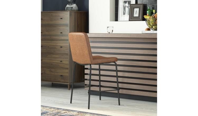 Dorel Corey Faux Leather Bar Stool - Camel