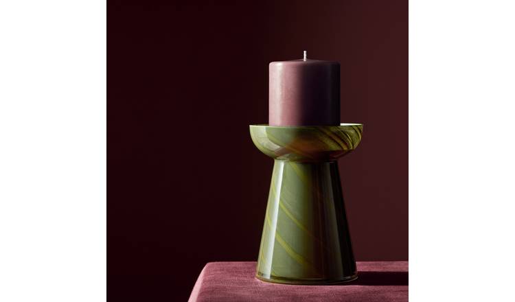 Habitat Glass Swirl Small Candle Holder
