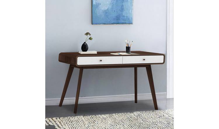Dorel Cassie 2 Drawer Desk - Walnut & White