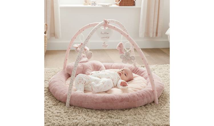 Mamas & Papas Comfy Padded Fux Fur Baby Playmat - Pink