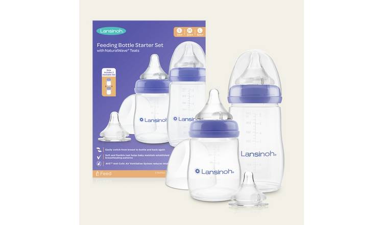Lansinoh Anti-Colic Natural Wave Baby Feeding Bottles Starter Set