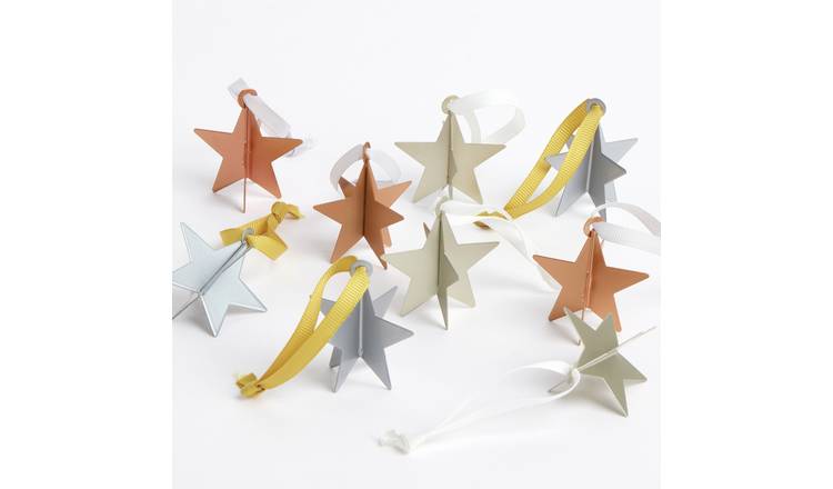 Argos Home Metallic Star Hanging Decorations - Pack of 9