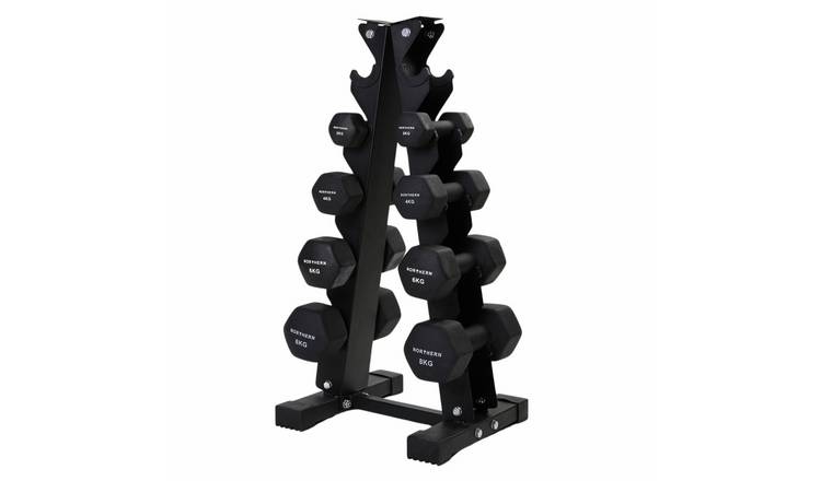 Northern Neoprene Dumbbells with 5-Tier Rack - Set of 8