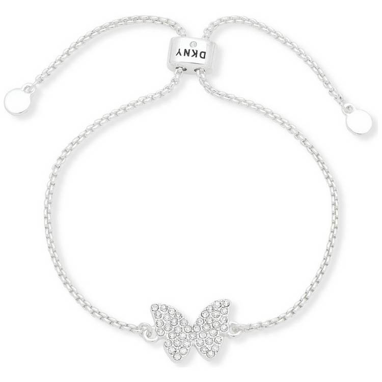 DKNY Silver Tone Crystal Pavé Butterfly Bracelet  0