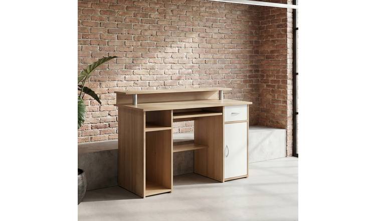 Dorel Albany 1 Drawer Desk - White & Oak