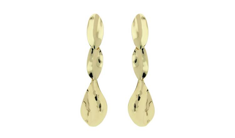Front Row Gold Colour Drop Earrings