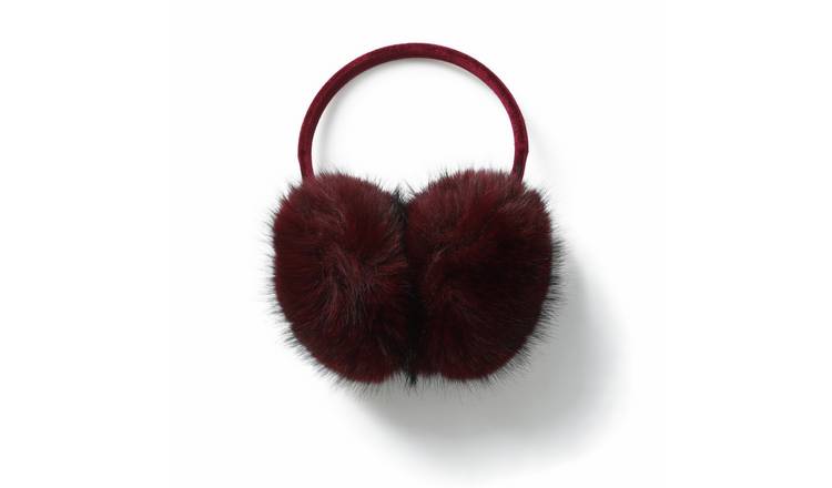 Freedom Burgundy Fluffy Ear Muffs