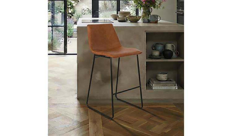 Dorel Bowden Faux Leather Bar Stool - Brown