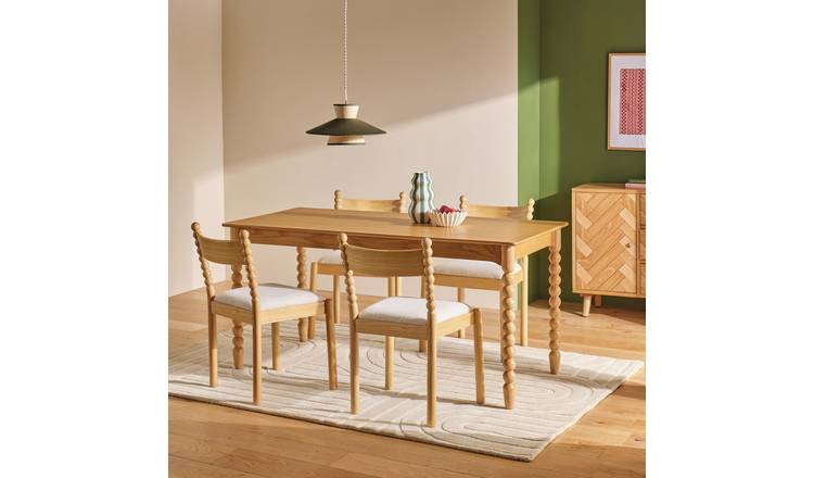 Habitat Blaire Bobbin Dining Table and  4 Chairs - Oak