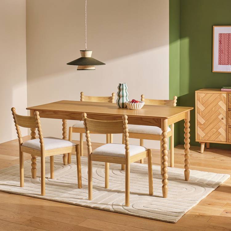 Habitat Blaire Bobbin Dining Table and  4 Chairs - Oak 0
