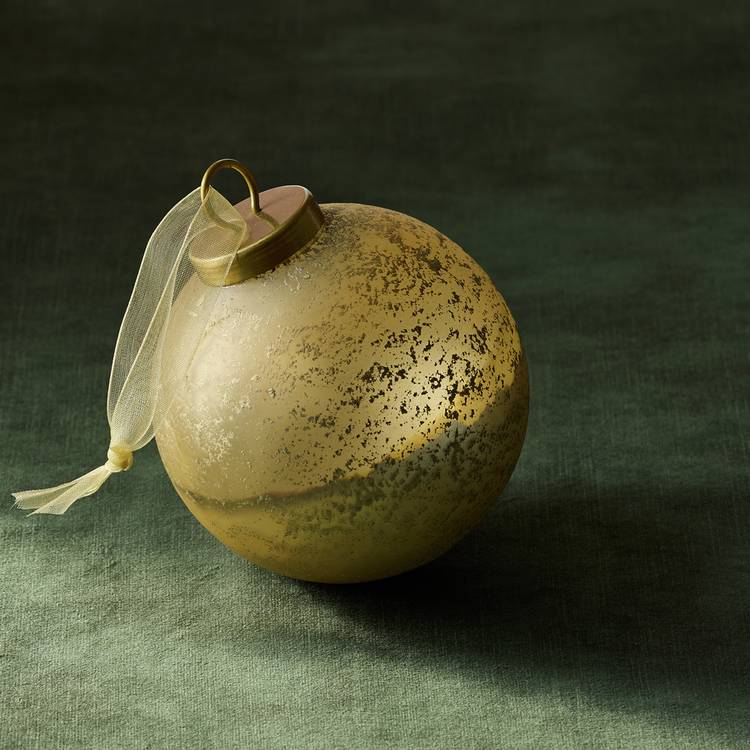 Habitat Buried Champagne Cotton Velvet Christmas Bauble 0
