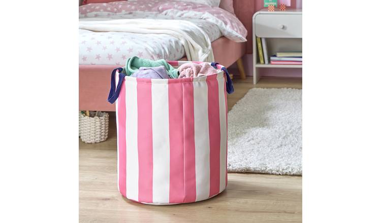 Argos Home Kids Stripe Storage Bag - Pink