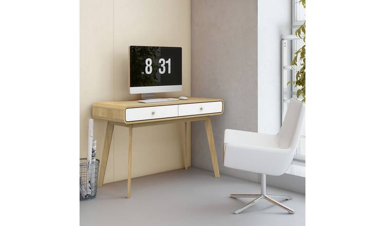Dorel Cassie 2 Drawer Desk - White & Oak