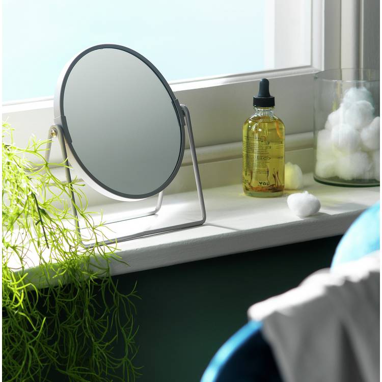 Argos Home Matt Grey Metal Round Swivel Mirror - 21x19cm 0