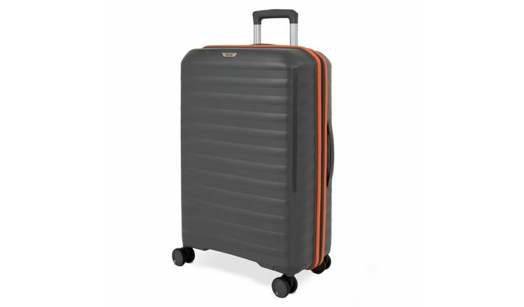 Rock Oslo 8 Wheel Hard Suitcase - Large, Charcoal and Orange